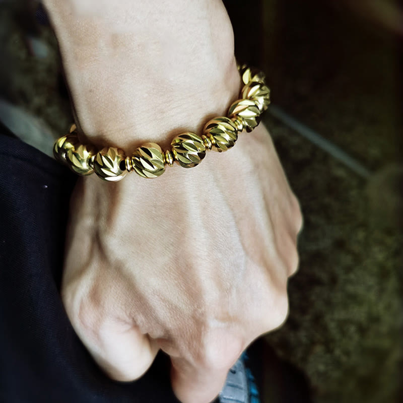 Retro Kupfer Reichtum Armband | Vintage geschnitztes Muster