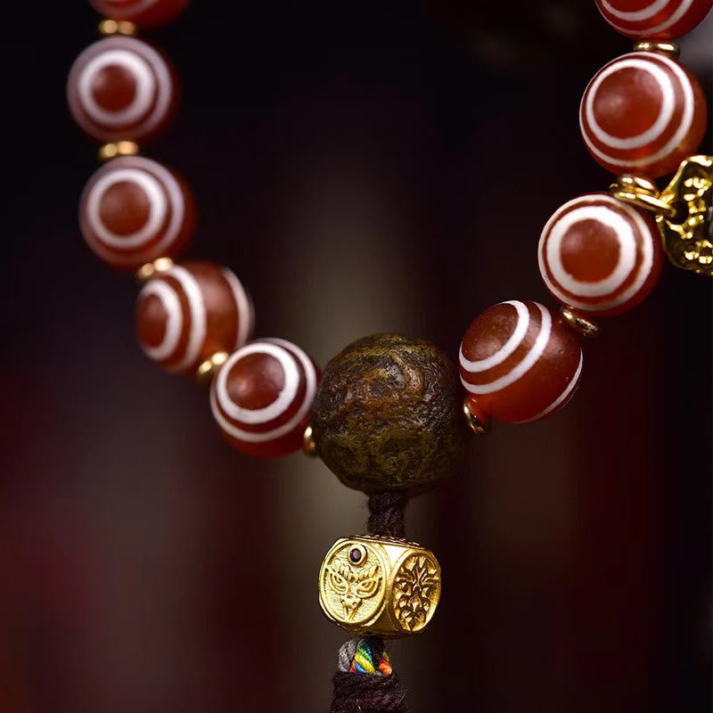 10 mm rotes Achat-Selbstvertrauensarmband | Heilende Klänge