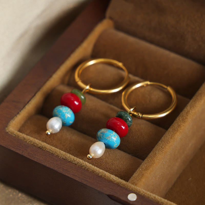 Rote Achat-Selbstvertrauensohrringe aus Titanstahl | Heilende Klänge