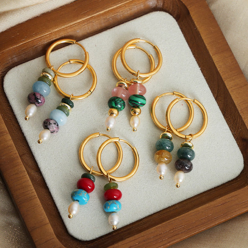 Rote Achat-Selbstvertrauensohrringe aus Titanstahl | Heilende Klänge