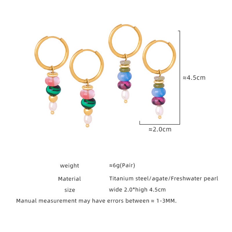 Rote Achat-Selbstvertrauensohrringe aus Titanstahl | Heilende Klänge