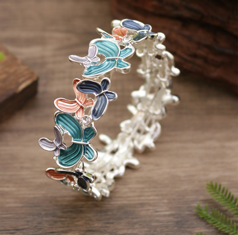 Colorful Butterfly Spiritual Elastic Bracelet 98mm