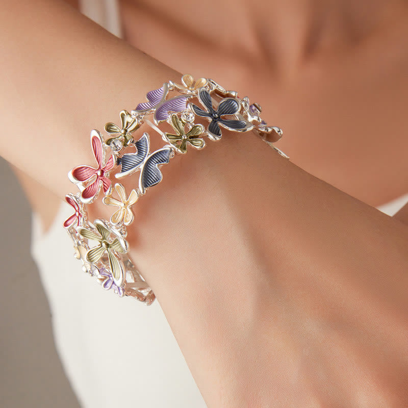 Buntes spirituelles Armband aus Schmetterlingslegierung für Liebe und Freiheit