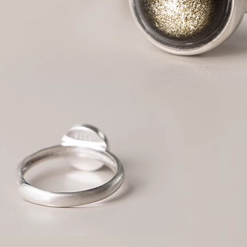 Verstellbarer Ring aus goldfarbenem Obsidian, 16 x 12 mm, zum Schutz des Reichtums