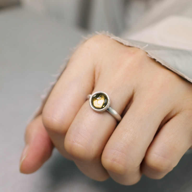 Verstellbarer Citrinring aus 925er Sterlingsilber zum Schutz