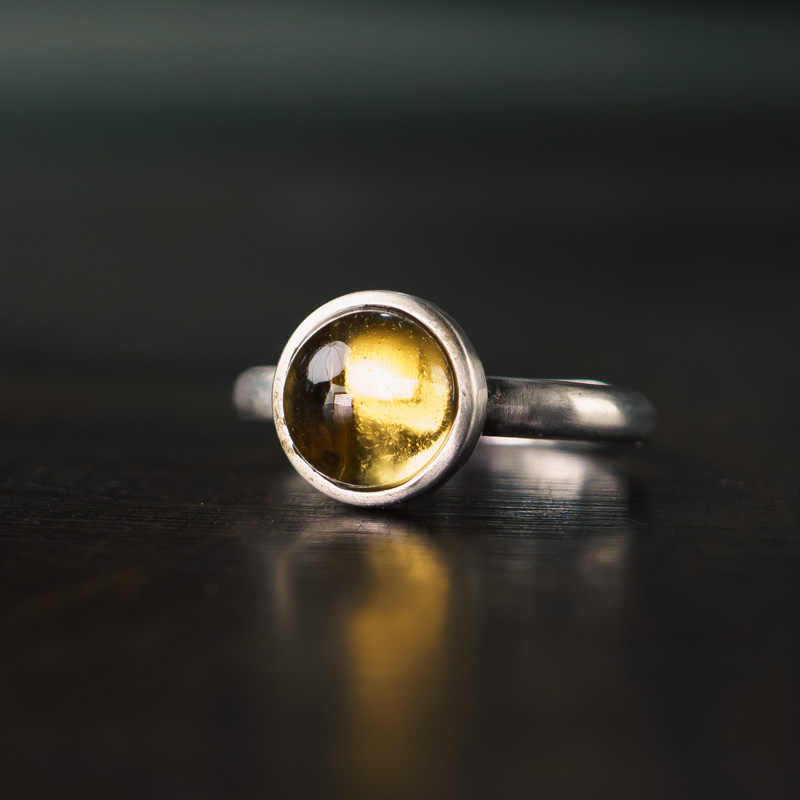 Adjustable Citrine Ring in 925 Sterling Silver for Protection