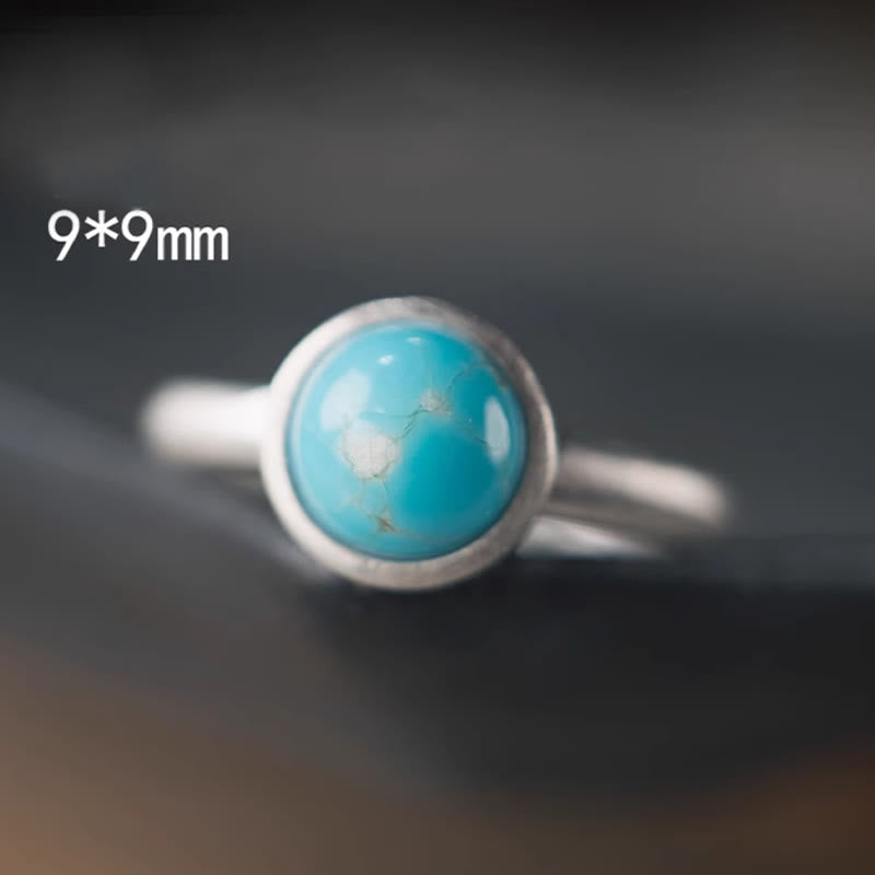 925 Sterling Silber Türkis Lazurite Balance Ring 9mm