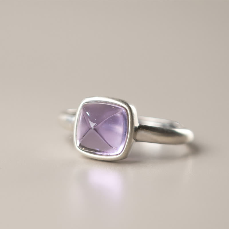 Verstellbarer Amethyst Ring 9mm 925 Sterling Silber Balance