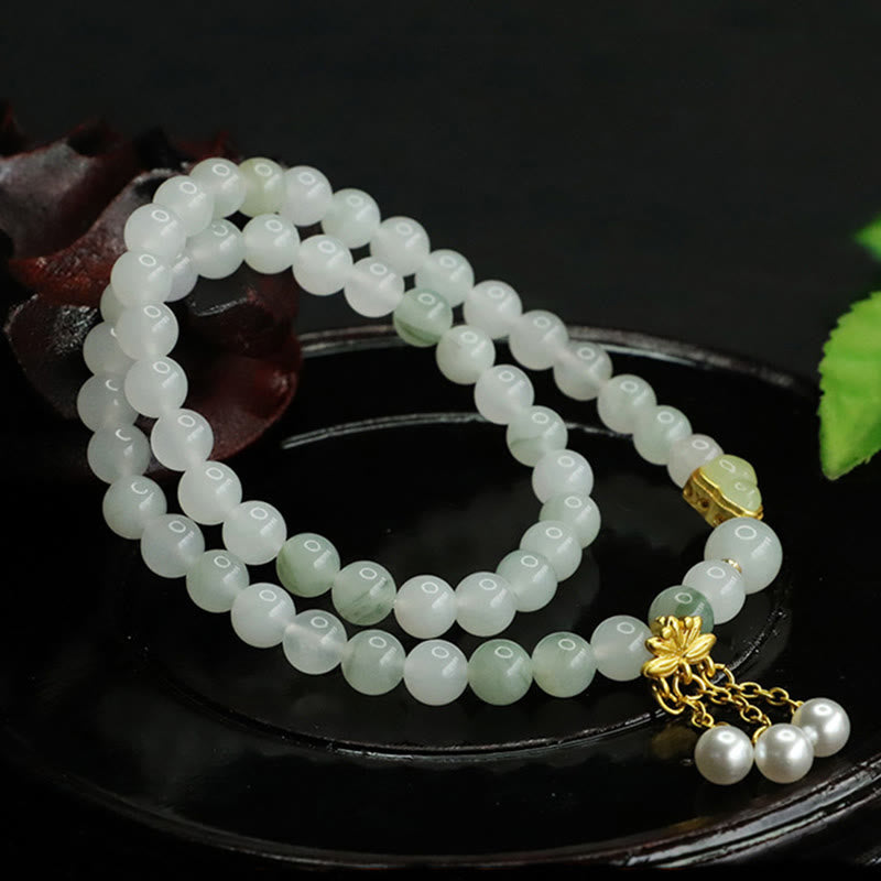 6 mm Tianshan Jade Lotus Wohlstandsarmband für Damen