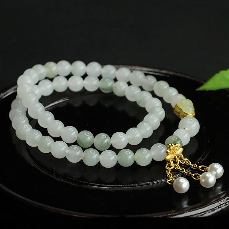 6 mm Tianshan Jade Lotus Wohlstandsarmband für Damen