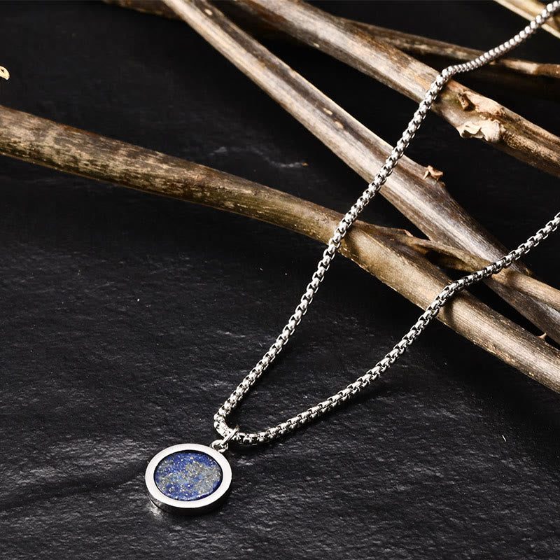 Türkiskette mit Tigerauge, Lazurit & Malachit-Anhänger