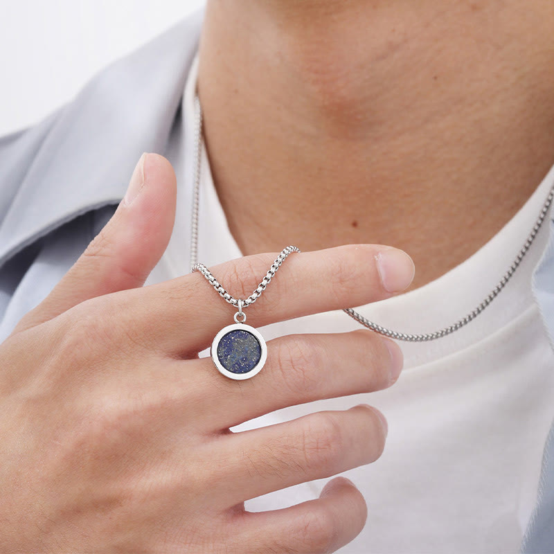 Türkiskette mit Tigerauge, Lazurit & Malachit-Anhänger