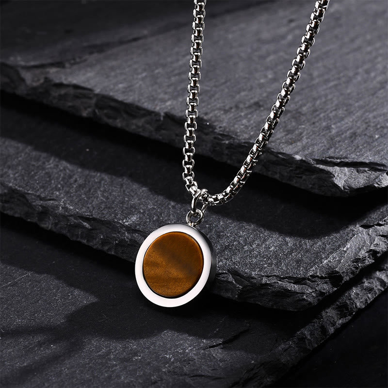 Türkiskette mit Tigerauge, Lazurit & Malachit-Anhänger