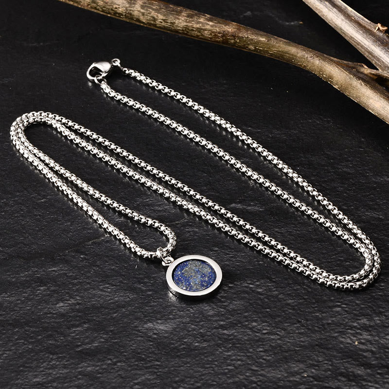 Türkiskette mit Tigerauge, Lazurit & Malachit-Anhänger