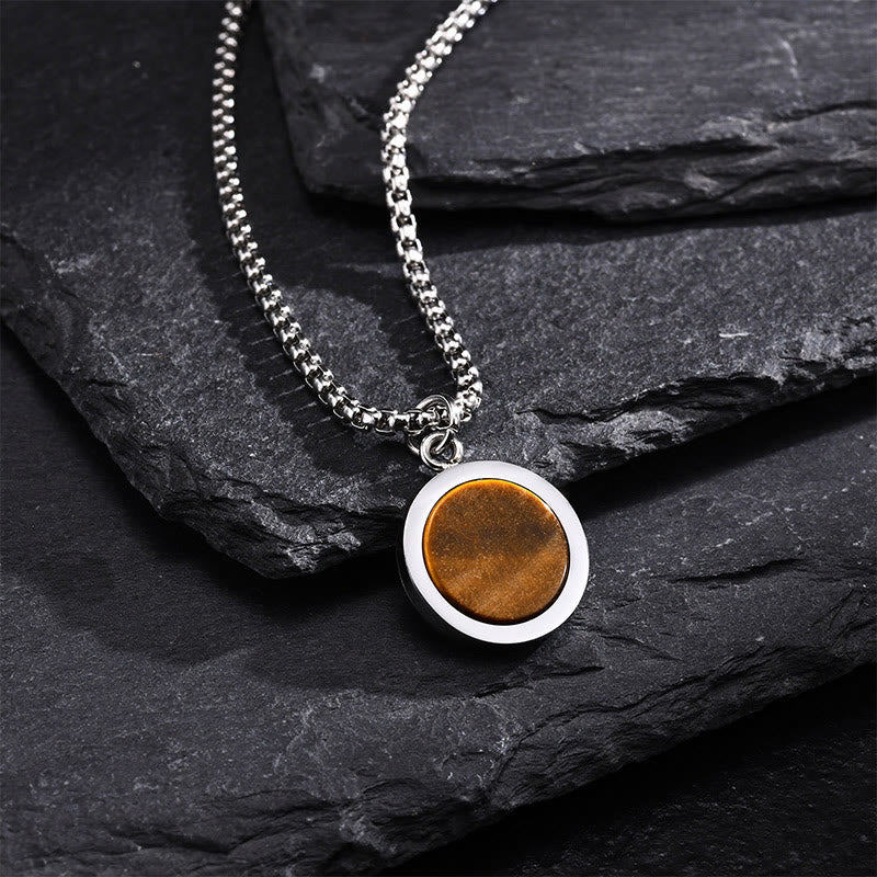 Türkiskette mit Tigerauge, Lazurit & Malachit-Anhänger