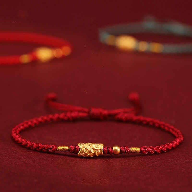 Unisex 999 Gold Koi Fish Luck Protection Bracelet