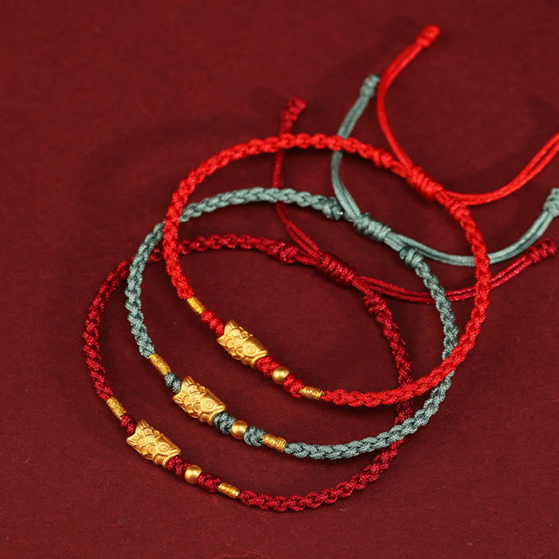 Unisex 999 Gold Koi Fish Luck Protection Bracelet