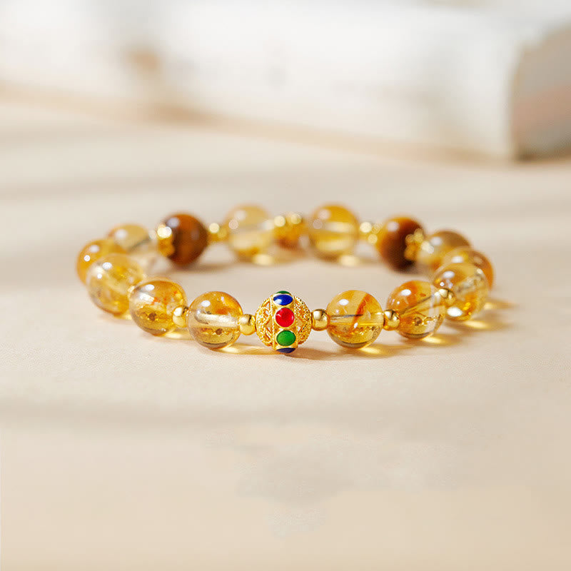 Citrine Tiger Eye Protection Bracelet 8mm