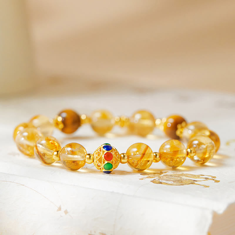 Citrine Tiger Eye Protection Bracelet 8mm