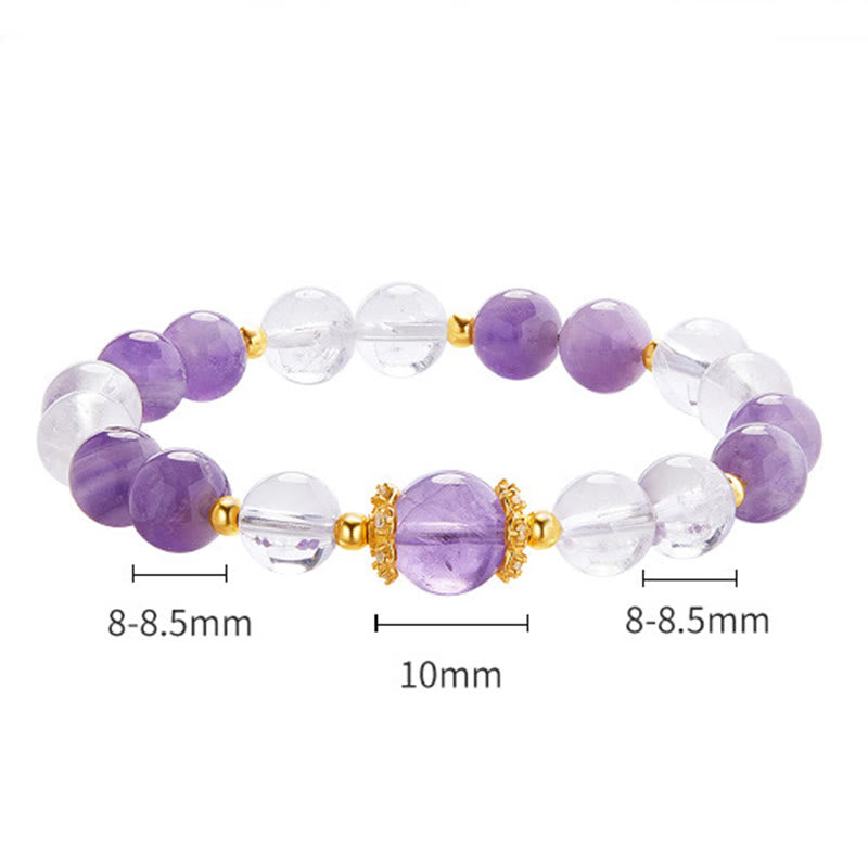 Amethyst 10mm Weißkristall Balance Armband