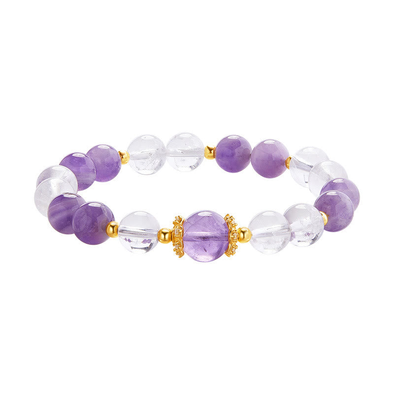 Amethyst 10mm Weißkristall Balance Armband