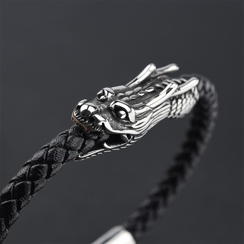 Titanstahl-Armband „Drachenstärke“, 21 cm