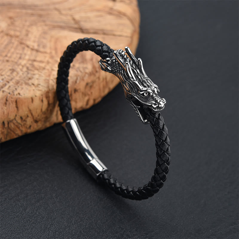 Titanstahl-Armband „Drachenstärke“, 21 cm