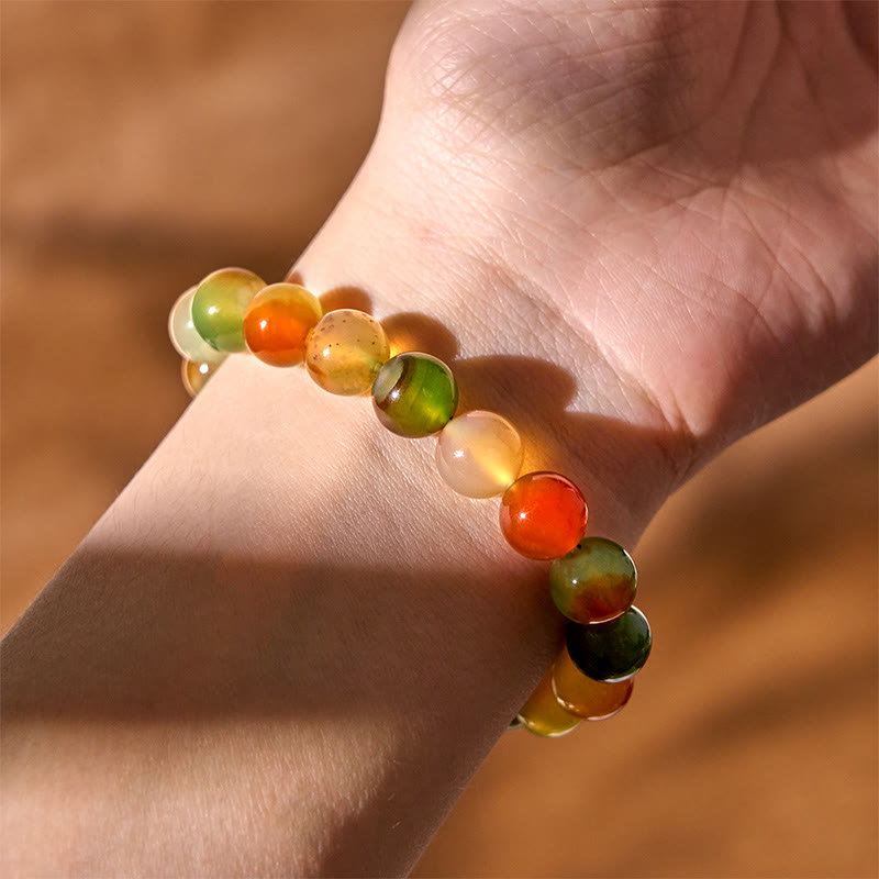 8 mm Pfauenachat-Armband „Mut und Reinigung“