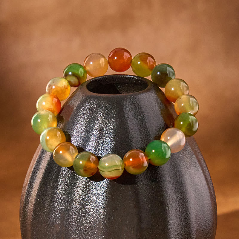 8 mm Pfauenachat-Armband „Mut und Reinigung“
