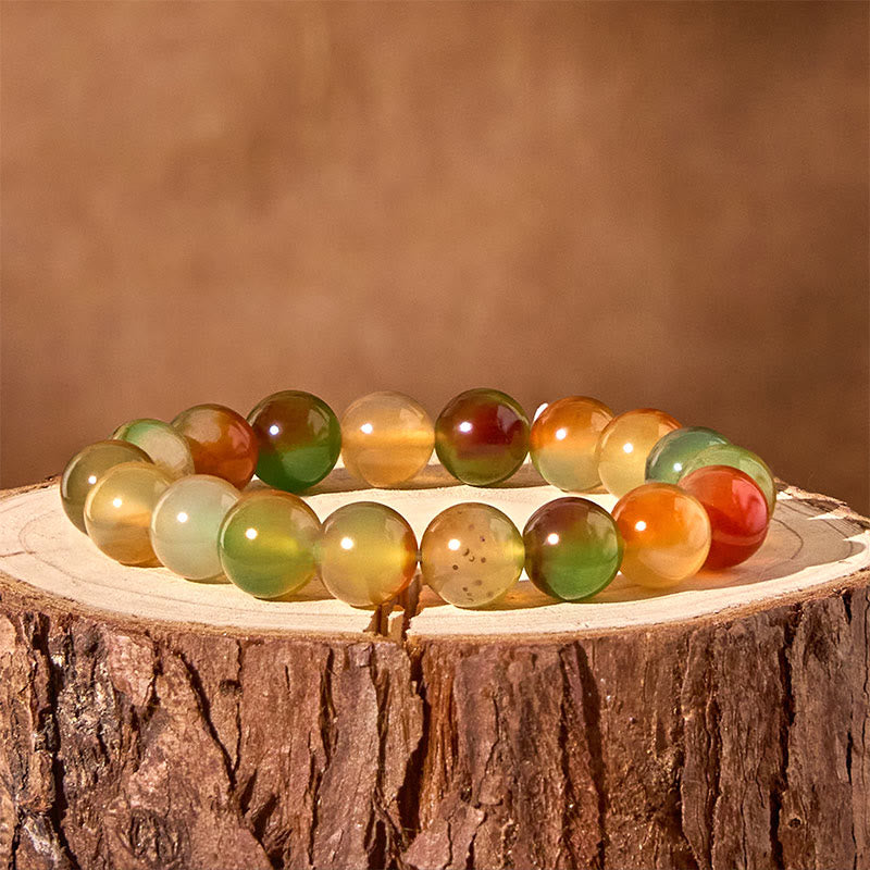 8 mm Pfauenachat-Armband „Mut und Reinigung“