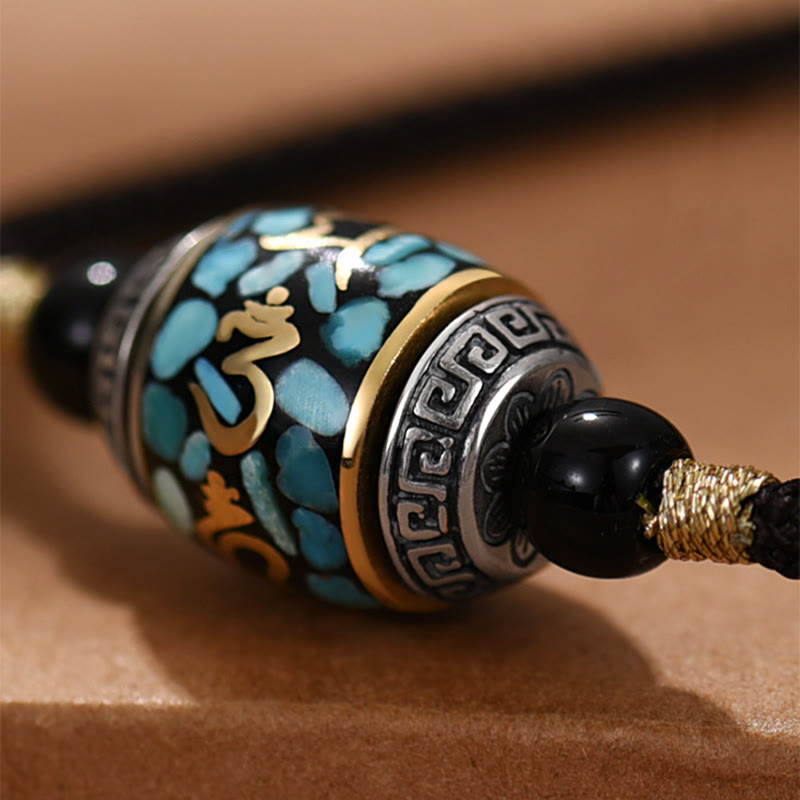 Om Mani Padme Hum Halskette Dzi Perle Schutz Anhänger