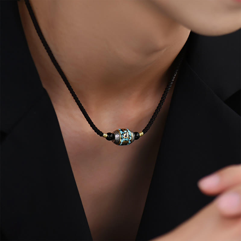 Om Mani Padme Hum Halskette Dzi Perle Schutz Anhänger