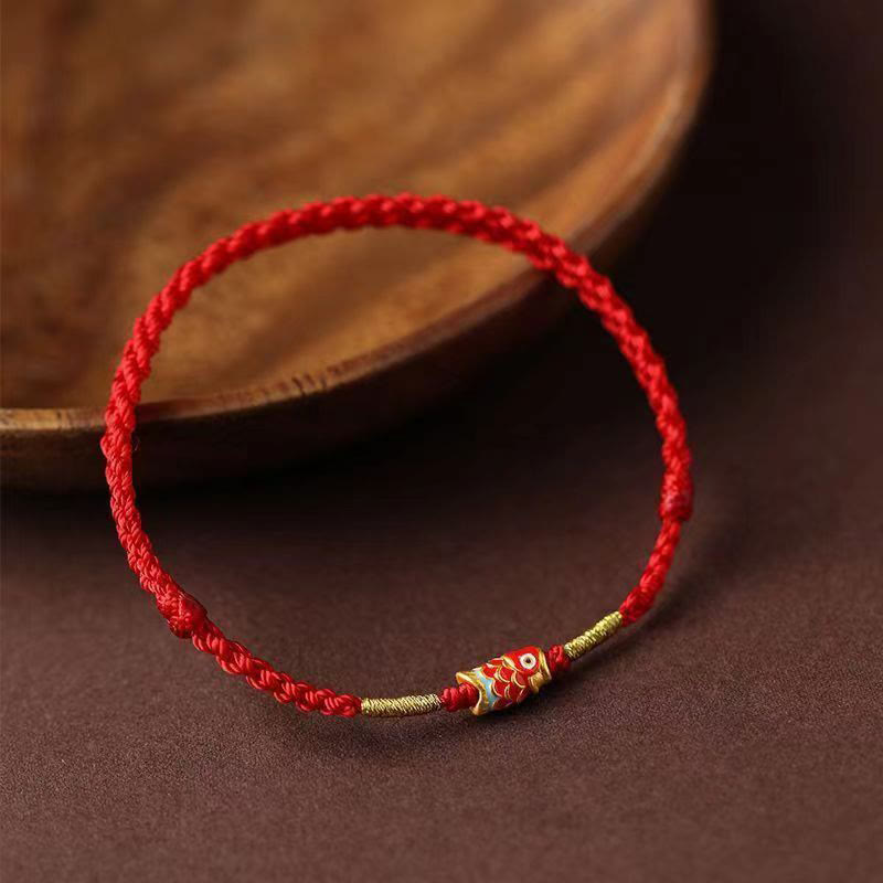 Unisex Koi Fish Red String Bracelet for Luck & Protection