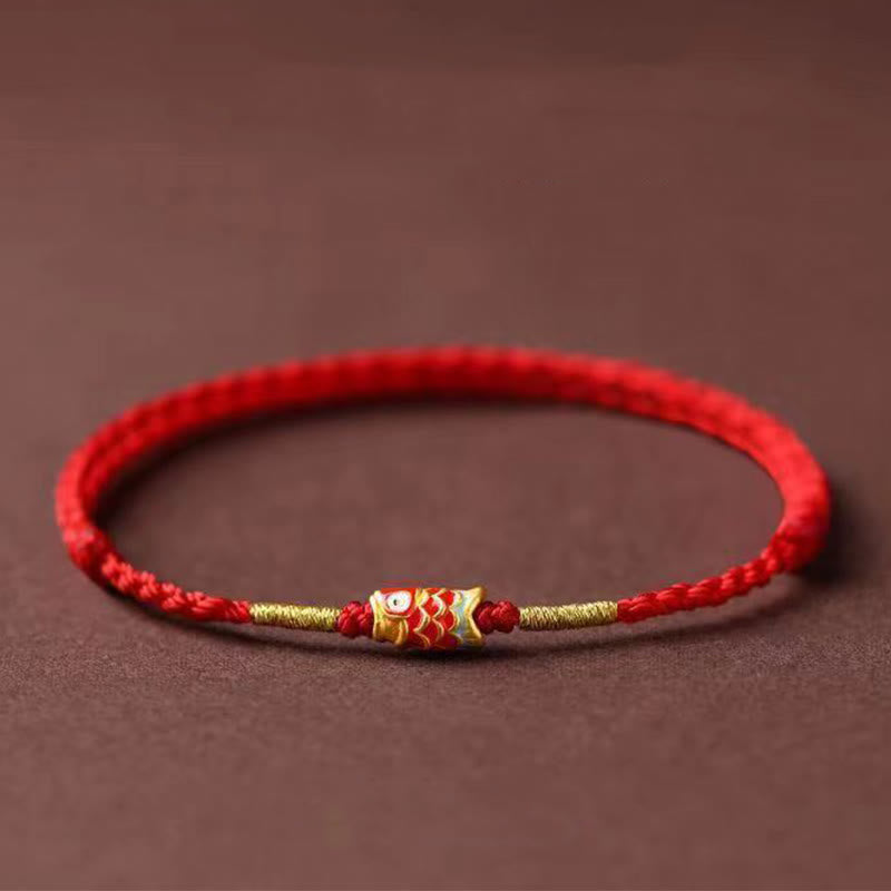 Unisex Koi Fish Red String Bracelet for Luck & Protection