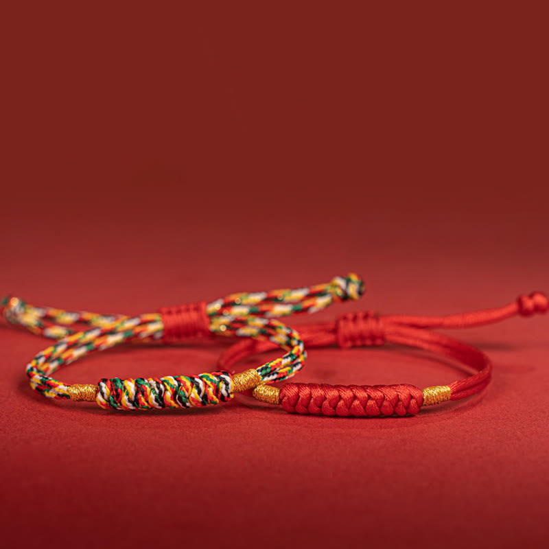 Handgefertigtes Schutzarmband aus roter Schnur, Unisex, 11–17 cm