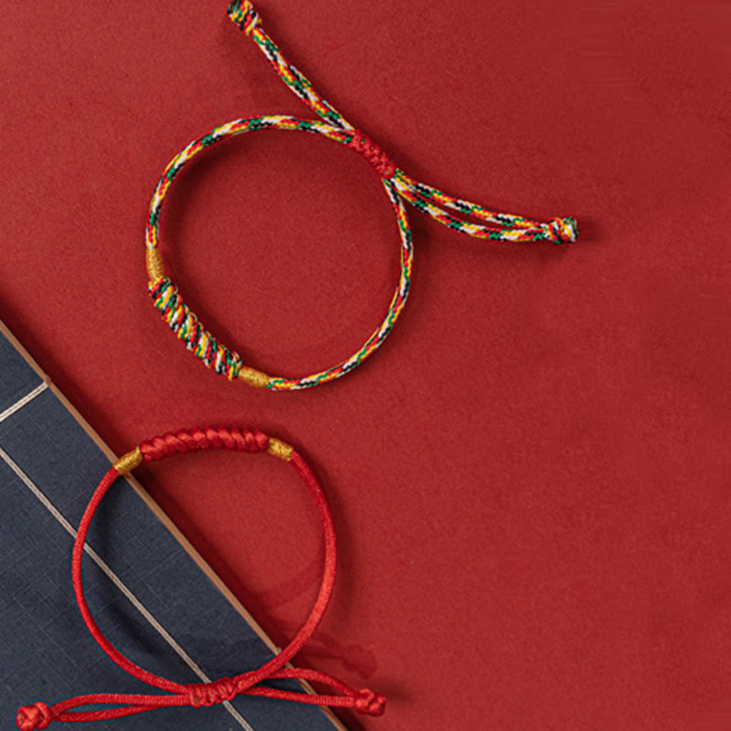 Handgefertigtes Schutzarmband aus roter Schnur, Unisex, 11–17 cm