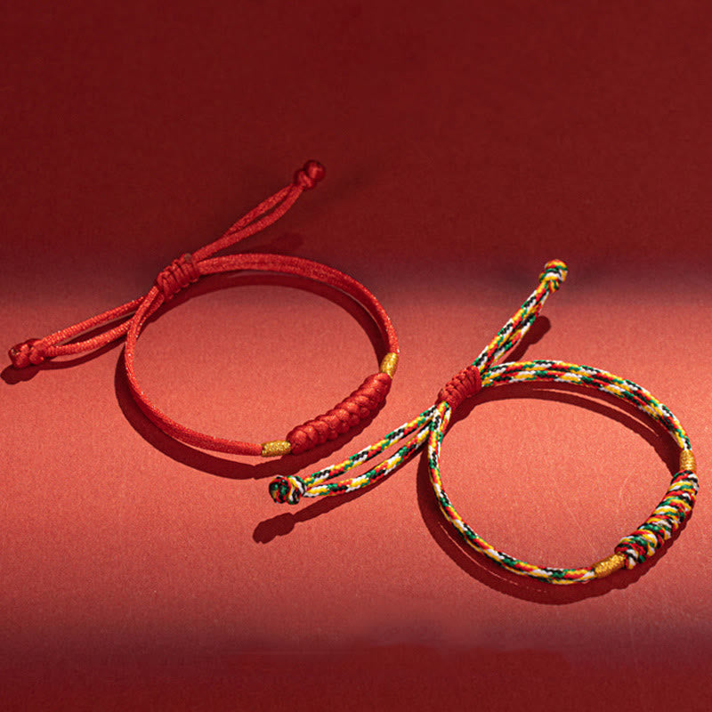 Handgefertigtes Schutzarmband aus roter Schnur, Unisex, 11–17 cm