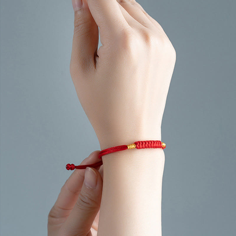 Handgefertigtes Schutzarmband aus roter Schnur, Unisex, 11–17 cm