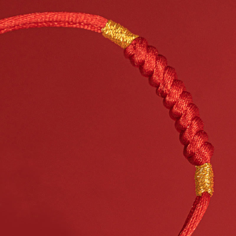 Handgefertigtes Schutzarmband aus roter Schnur, Unisex, 11–17 cm