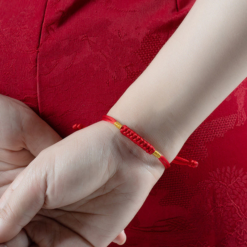 Handgefertigtes Schutzarmband aus roter Schnur, Unisex, 11–17 cm