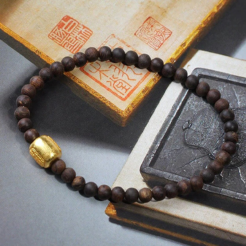 8 mm spirituelles Perlenarmband aus Wengeholz zum Schutz