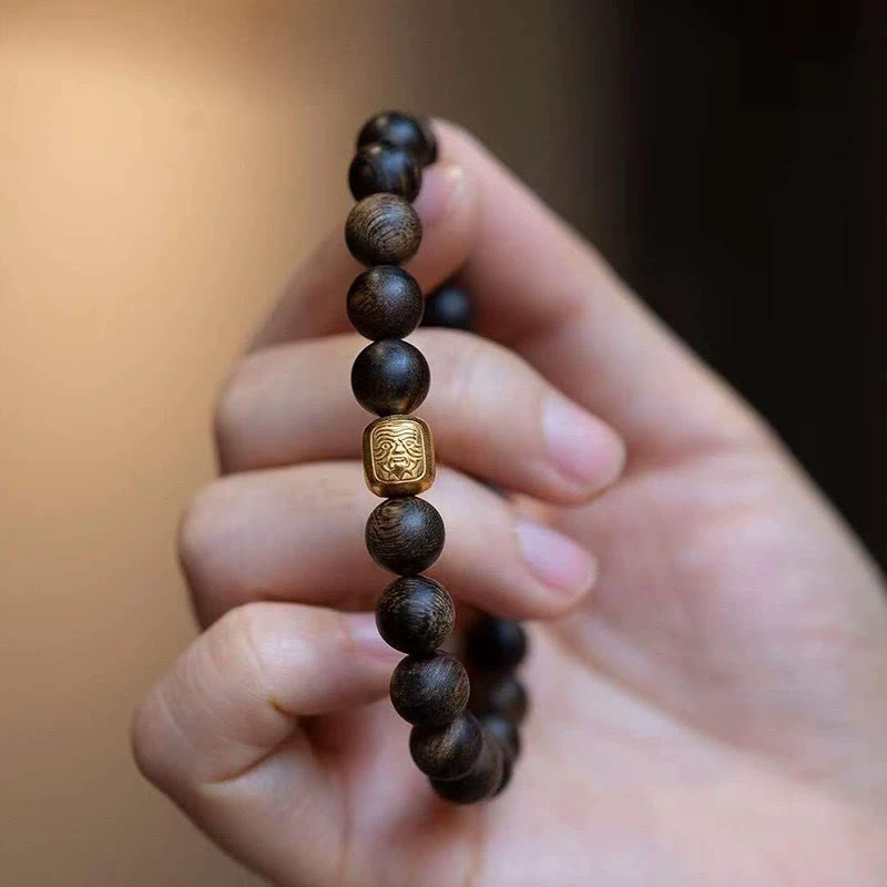 8 mm spirituelles Perlenarmband aus Wengeholz zum Schutz