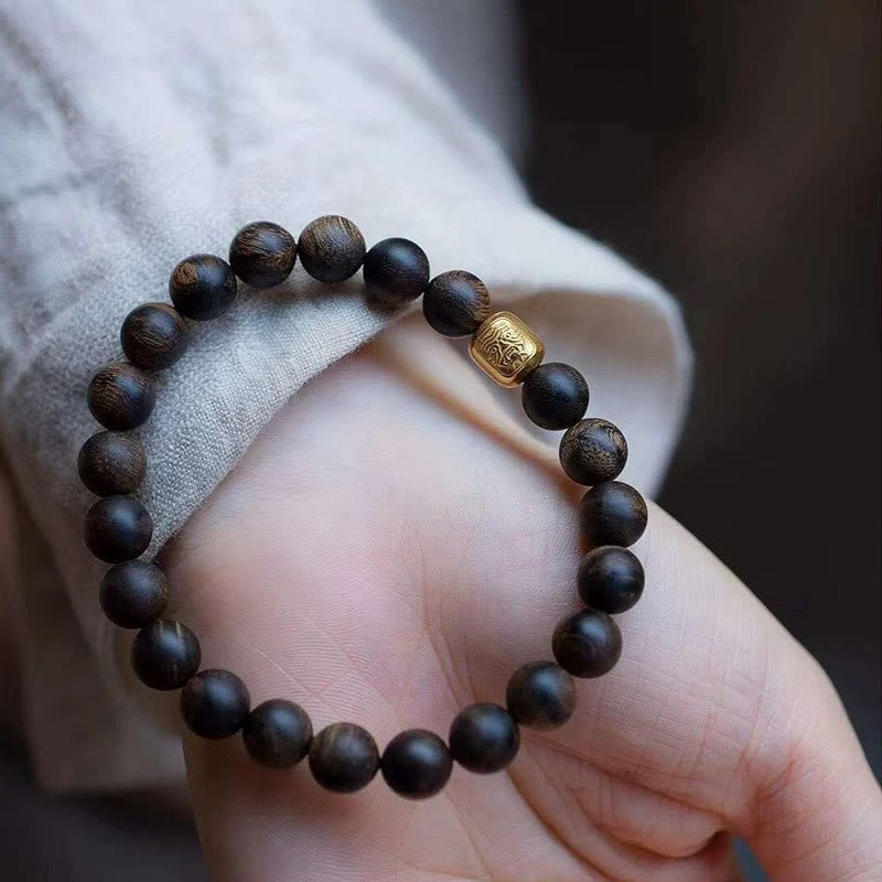 8 mm spirituelles Perlenarmband aus Wengeholz zum Schutz