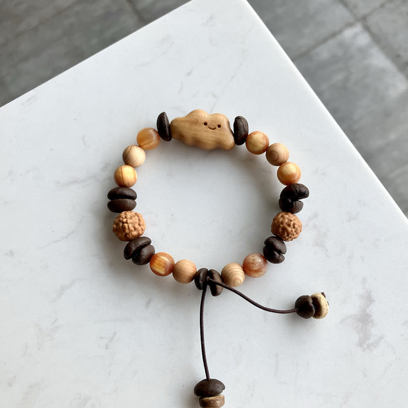 Unisex Sandalwood and Coffee Bean Protection Bracelet 16-18cm