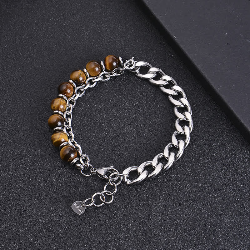 8 mm Tigerauge Picasso Jaspis Energiearmband