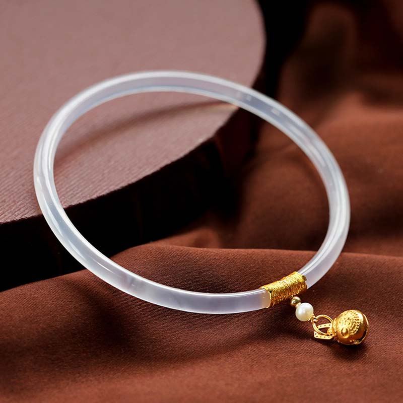 Cyan- und weißes Jade-Erfolgsarmband, 58 mm