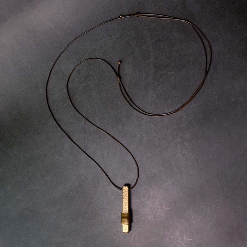 Kupferne Vintage-Halskette mit strukturiertem Reichtum für spirituelles Glück