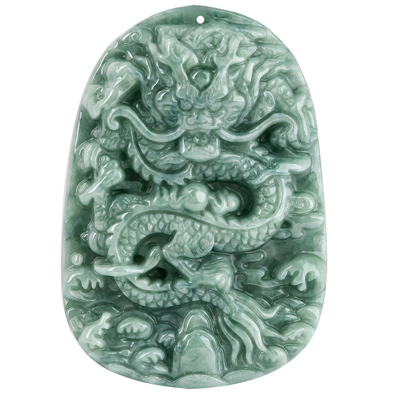 Handgemachte Jade-Drachen-Wohlstandskette mit 6 mm Perlen