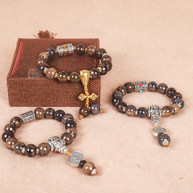 Turquoise Om Mani Padme Hum Prayer Wheel Wisdom Bracelet