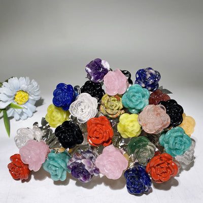 19 cm gemischte Kristall-Doppelblumen | Silberner Stiel